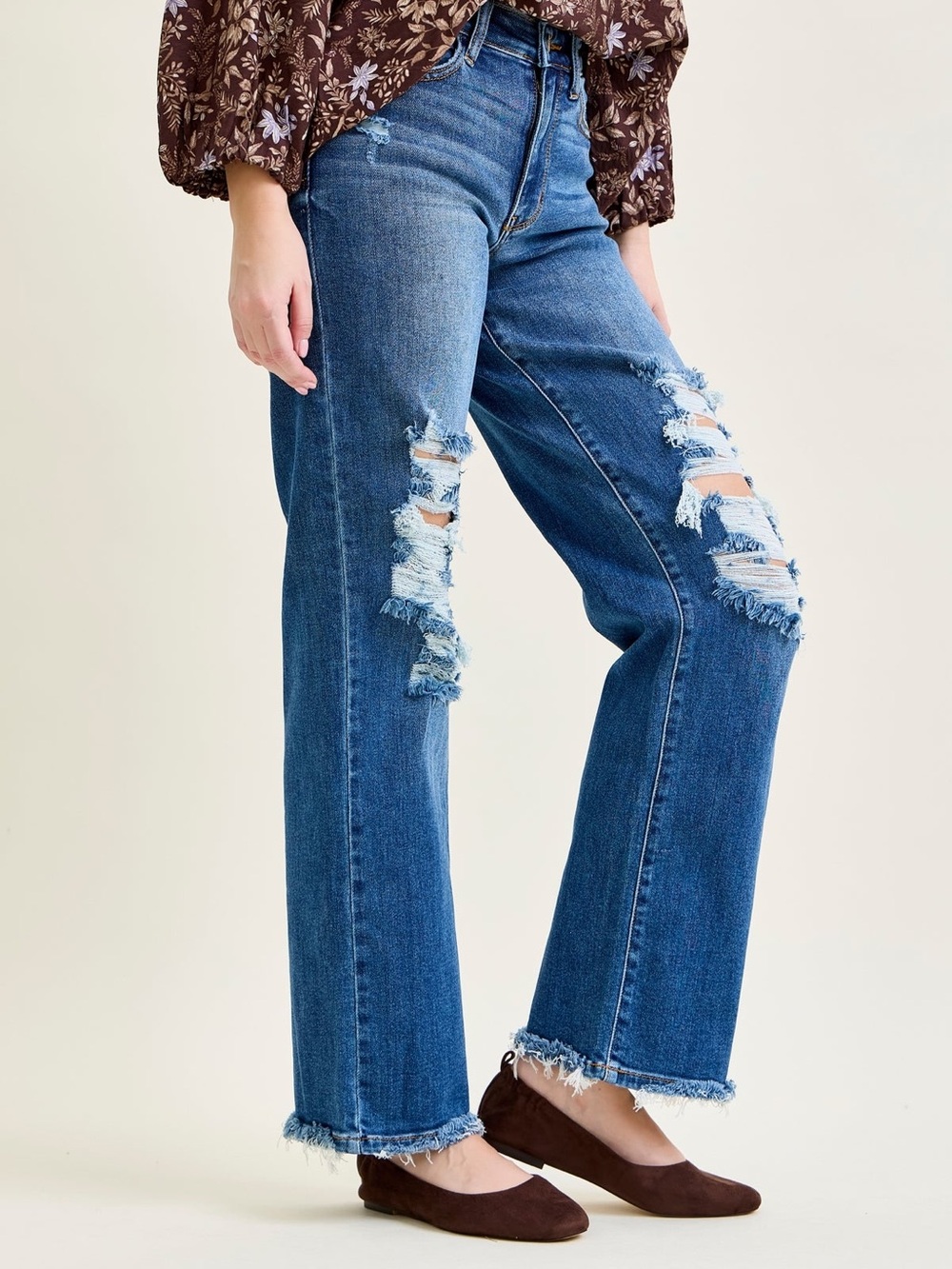 Judy Blue Distressed Dad Jeans Y2K Grunge Indie Retro Size 3/26
